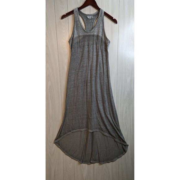 Athleta Dresses & Skirts - Athleta Womens Medium Gray Solid Sleeveless Presidio Hi Low Tank Maxi Dress